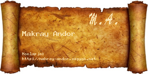 Makray Andor névjegykártya