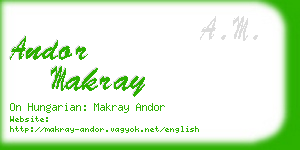 andor makray business card